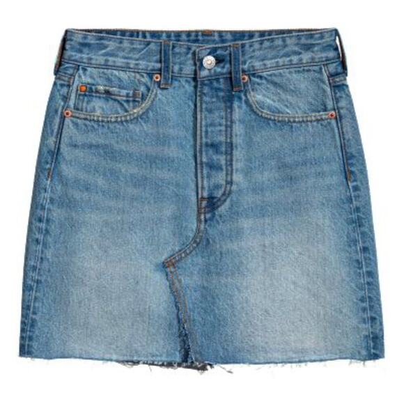 H&M Denim Medium Blue Jean Denim Mini Skirt - Picture 4 of 12